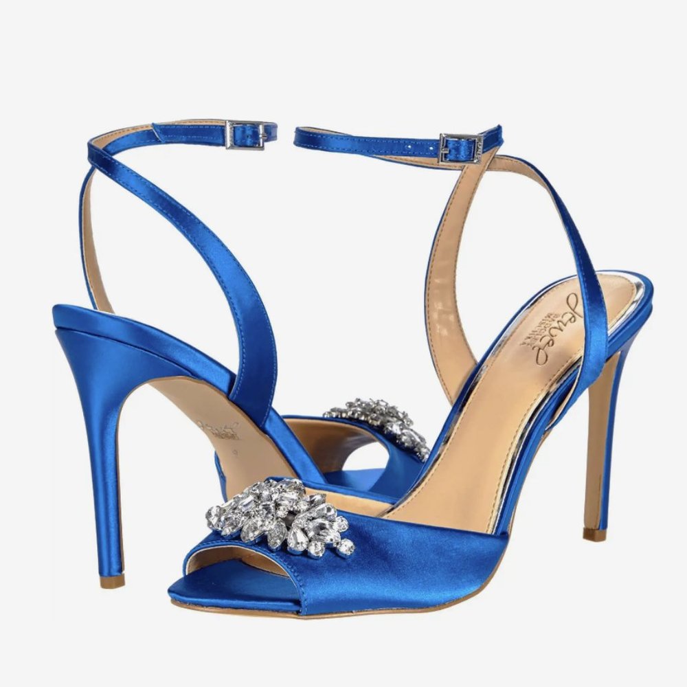 Badgley Mischka Bright Blue Crossback Heels